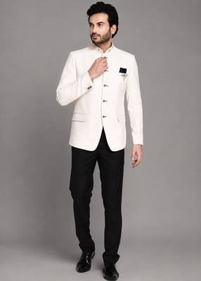 Cream art silk jodhpuri 1
