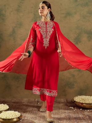 Paisley Zari Embroidered Kurta with Trousers & With Dupatta 1