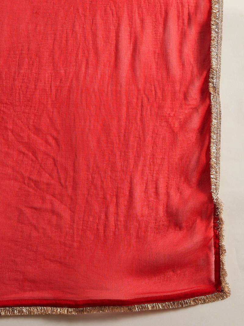 Paisley Zari Embroidered Kurta with Trousers & With Dupatta