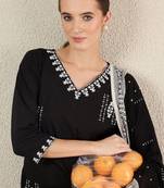 Women Floral Embroidered Cotton Kurta with Trousers & Dupatta