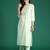 Women Striped Regular Thread Work Pure Cotton Kurta with Trousers