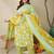 Floral Printed V-Neck Pure Cotton Straight Kurta With Trousers And Dupatta