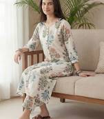 Women Floral Printed Regular Pure Cotton Kurta with Trousers