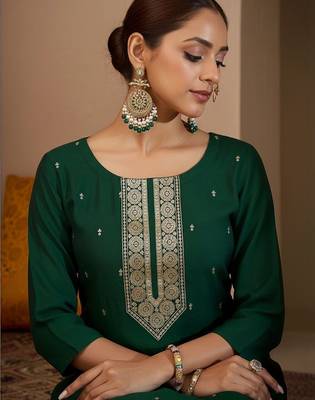 Women Ethnic Motifs Embroidered Regular Thread Work Kurta with Trousers & With Dupatta 4