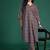 Plus Size Pleated Checked Cotton Kurta with Palazzos