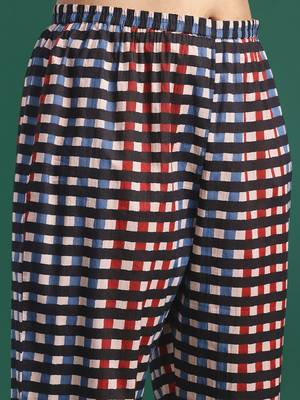 Plus Size Pleated Checked Cotton Kurta with Palazzos 3