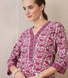 Paisley Printed V-Neck Pure Cotton Straight Kurta With Trousers