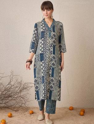 Women Floral Printed Regular Pure Cotton Kurta with Trousers & With Dupatta 2