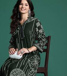 Printed Beads & Stones Kurta with Trousers