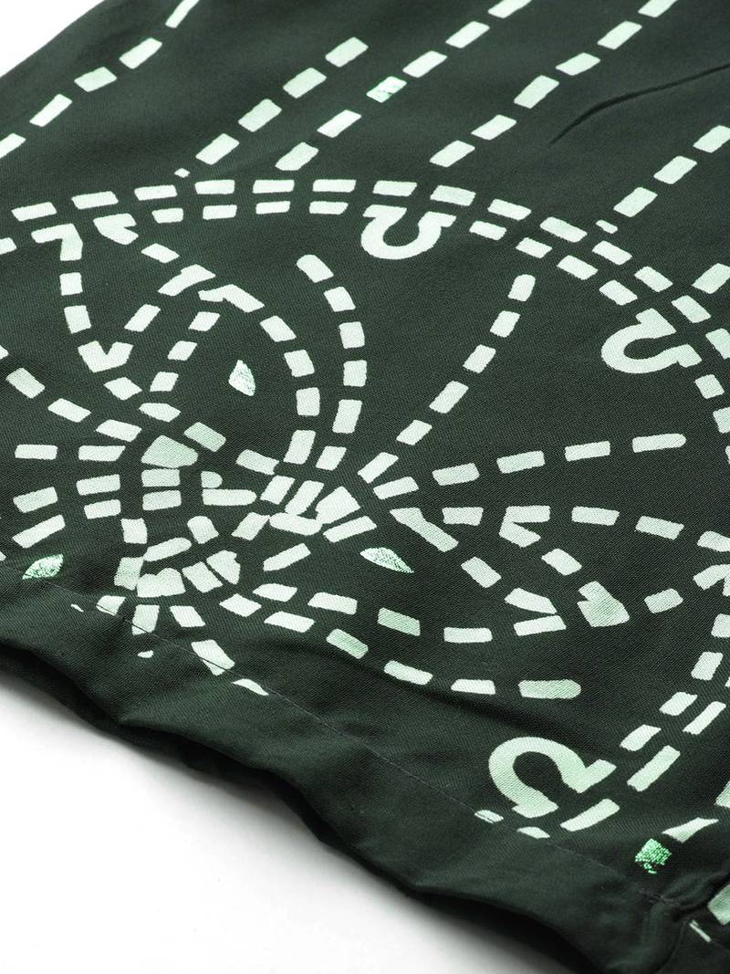 Printed Beads & Stones Kurta with Trousers
