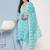 Floral Printed Sequinned Pure Cotton Straight Kurta With Trousers & Dupatta