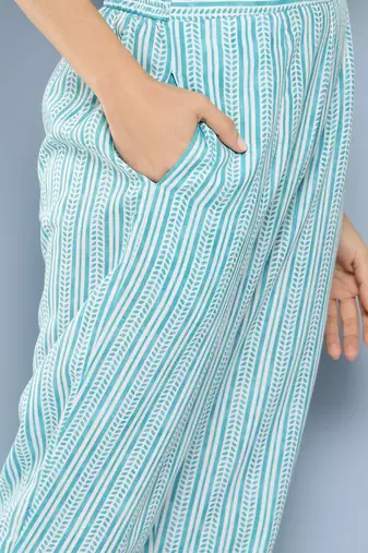 Floral Printed Sequinned Pure Cotton Straight Kurta With Trousers & Dupatta