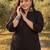 Plus Size Black Embroidered A-Line Kurta Palazzos Set