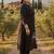 Plus Size Black Embroidered A-Line Kurta Palazzos Set