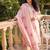 Plus Size Pink Printed Straight Kurta Trousers With Dupatta Set