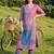 Women Printed Regular Beads and Stones Pure Cotton Kurta with Trousers