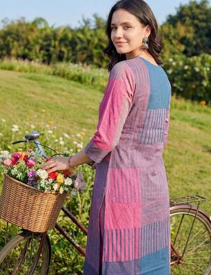 Women Printed Regular Beads and Stones Pure Cotton Kurta with Trousers 4
