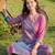 Women Printed Regular Beads and Stones Pure Cotton Kurta with Trousers