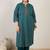Plus Size Ethnic Printed Regular Pure Cotton Kurta with Trousers & With Dupatta