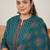 Plus Size Ethnic Printed Regular Pure Cotton Kurta with Trousers & With Dupatta