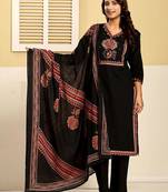 Women Ethnic Motifs Printed Regular Mirror Work Pure Cotton Kurta with Trousers & With Dupatta