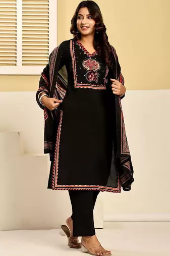 Women Ethnic Motifs Printed Regular Pure Cotton Kurta with Trousers & With Dupatta
