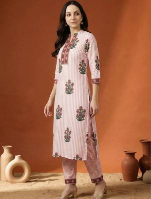 Women Printed Regular Pure Cotton Kurta with Trousers & With Dupatta 3