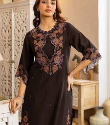 Women Floral Embroidered Regular Thread Work Kurta with Palazzos