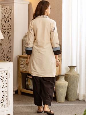 Women Ethnic Motifs Printed Regular Pure Cotton Kurta with Harem Pants 5