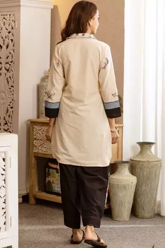 Women Ethnic Motifs Printed Regular Pure Cotton Kurta with Harem Pants