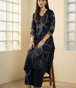 Women Ethnic Motifs Embroidered Regular Thread Work Kurta with Palazzos