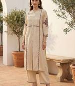 Women Ethnic Motifs Embroidered Regular Thread Work Kurta with Palazzos