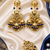 Blue Leaf work Earrings Tikka Set