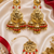 Red leaf work earrings tikka set