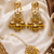 Yellow leaf work earrings tikka set