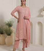 Women Ethnic Motifs Embroidered Cotton Kurta with Trousers & Dupatta