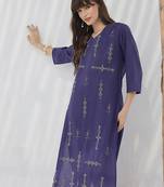 Geometric Printed Pure Cotton Kurta With Trousers