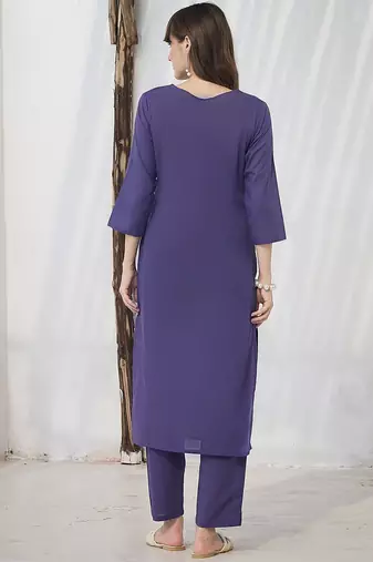 Geometric Printed Pure Cotton Kurta With Trousers