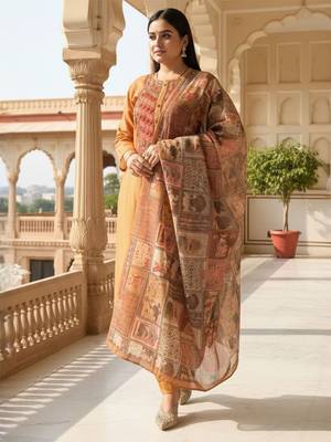 Women Ethnic Motifs Printed Kurta with Trousers & Dupatta 3