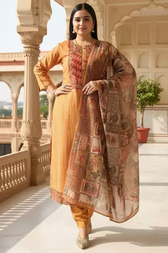 Women Ethnic Motifs Printed Kurta with Trousers & Dupatta