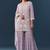Lavendar georgette embroidered kurta sharara set