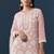 Peach georgette embroidered kurta sharara set