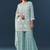 Sky blue georgette embroidered kurta sharara set