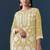 Yellow georgette embroidered kurta sharara set