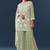 Pista georgette embroidered kurta sharara set