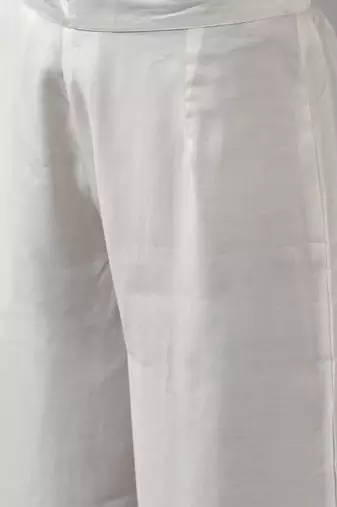 Women White Floral Yoke Design Regular Mirror Work Kurta with Palazzos & With Dupatta
