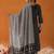 Black Geometric Printed V-Neck Pure Cotton Straight Kurta with Salwar & Dupatta