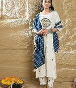 Women Ethnic Motifs Embroidered Kurta with Trousers & Dupatta