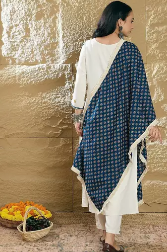 Women Ethnic Motifs Embroidered Kurta with Trousers & Dupatta