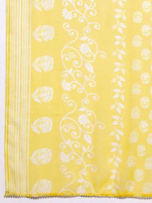 Floral Printed Regular Sequinned Pure Cotton Kurta With Trousers & Dupatta 4
